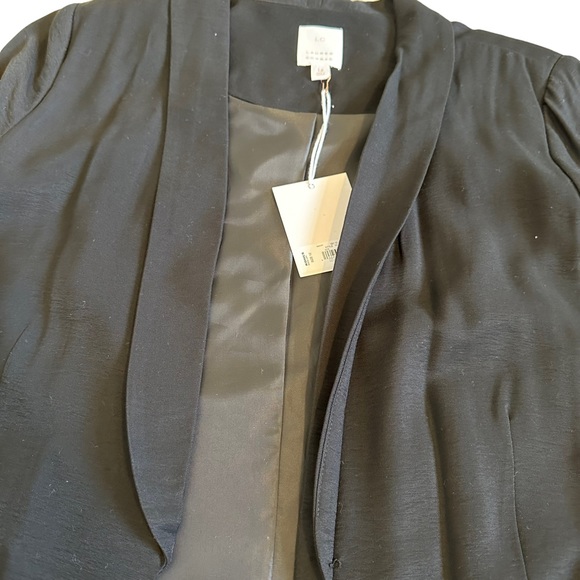 NWT LC Lauren Conrad Bell Sleeve Open Front Blazer Black Sz 12 - Picture 8 of 8